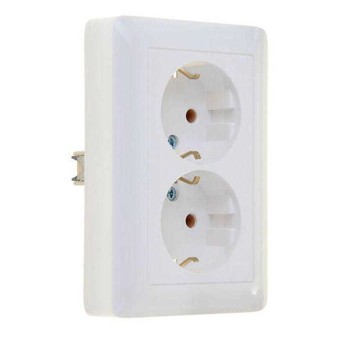 

Розетка двойная 2К+З Schneider Electric Хит 16A 250V белая RS16-236-B, Белый, RS16-236-B Хит