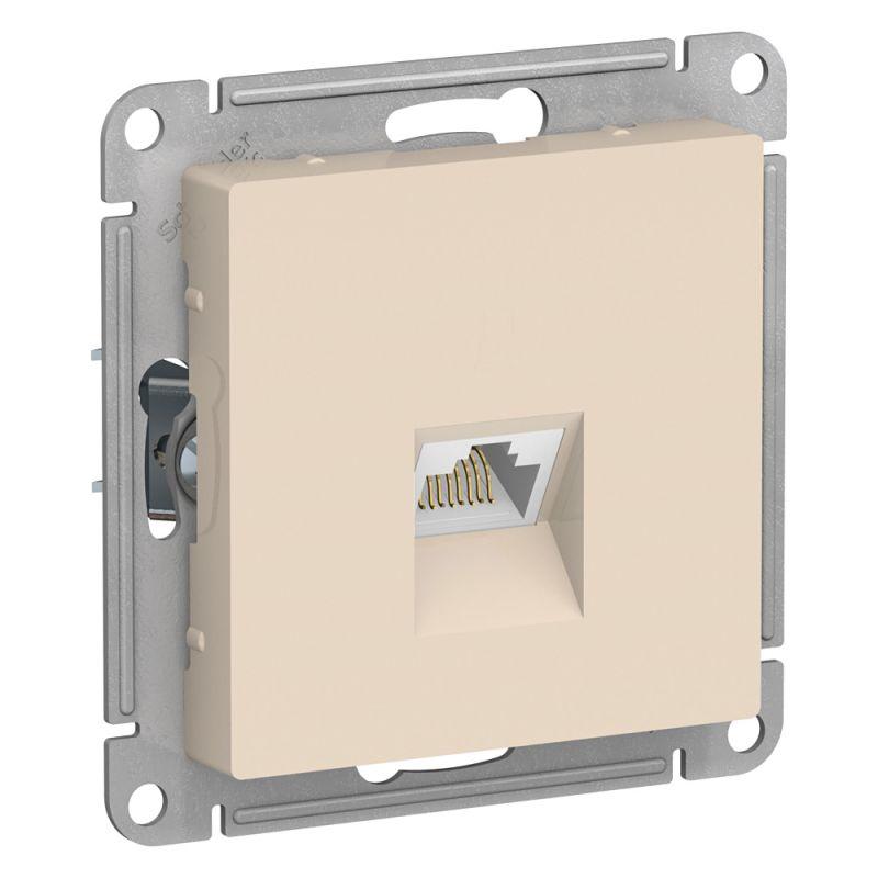 

Розетка компьютерная RJ45 Schneider Electric AtlasDesign 5e кат UTP бежевая ATN000283, Бежевый, ATN000283 AtlasDesign