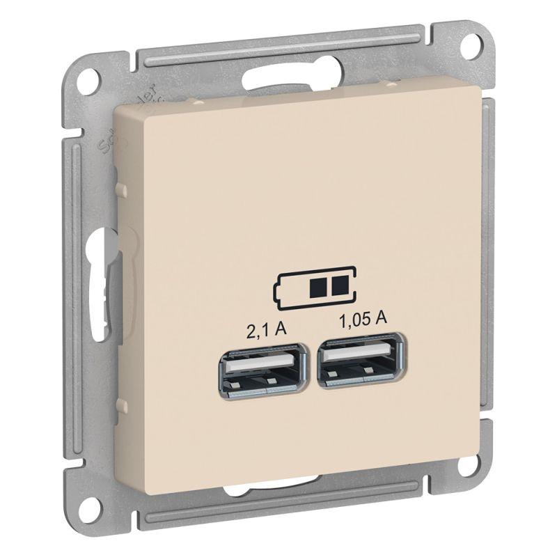 

Розетка 2хUSB Schneider Electric AtlasDesign Type A+A бежевая ATN000233, Бежевый, ATN000233 AtlasDesign