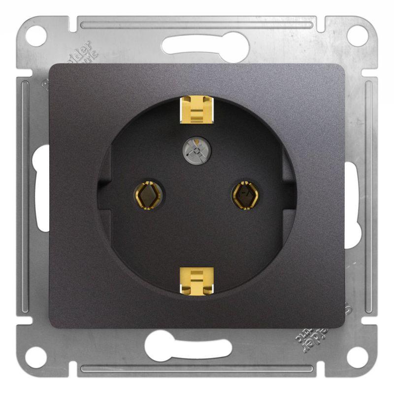 

Розетка 2К+З Schneider Electric Glossa 16A 250V графит GSL001343, GSL001343 Glossa