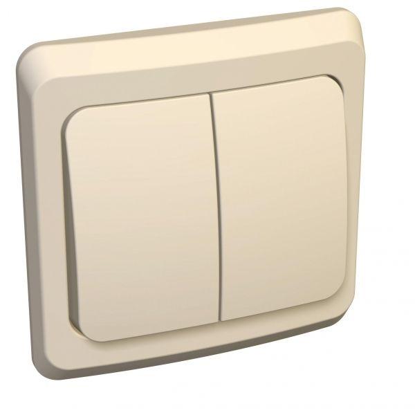 

Выключатель двухклавишный Schneider Electric Этюд 10A 250V с подсветкой кремовый BC10-006K, BC10-006K Этюд