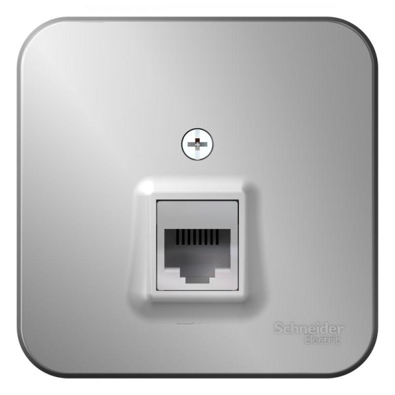 

Розетка компьютерная RJ45 Schneider Electric Blanca 5e кат UTP алюминий BLNIA045003, BLNIA045003 Blanca