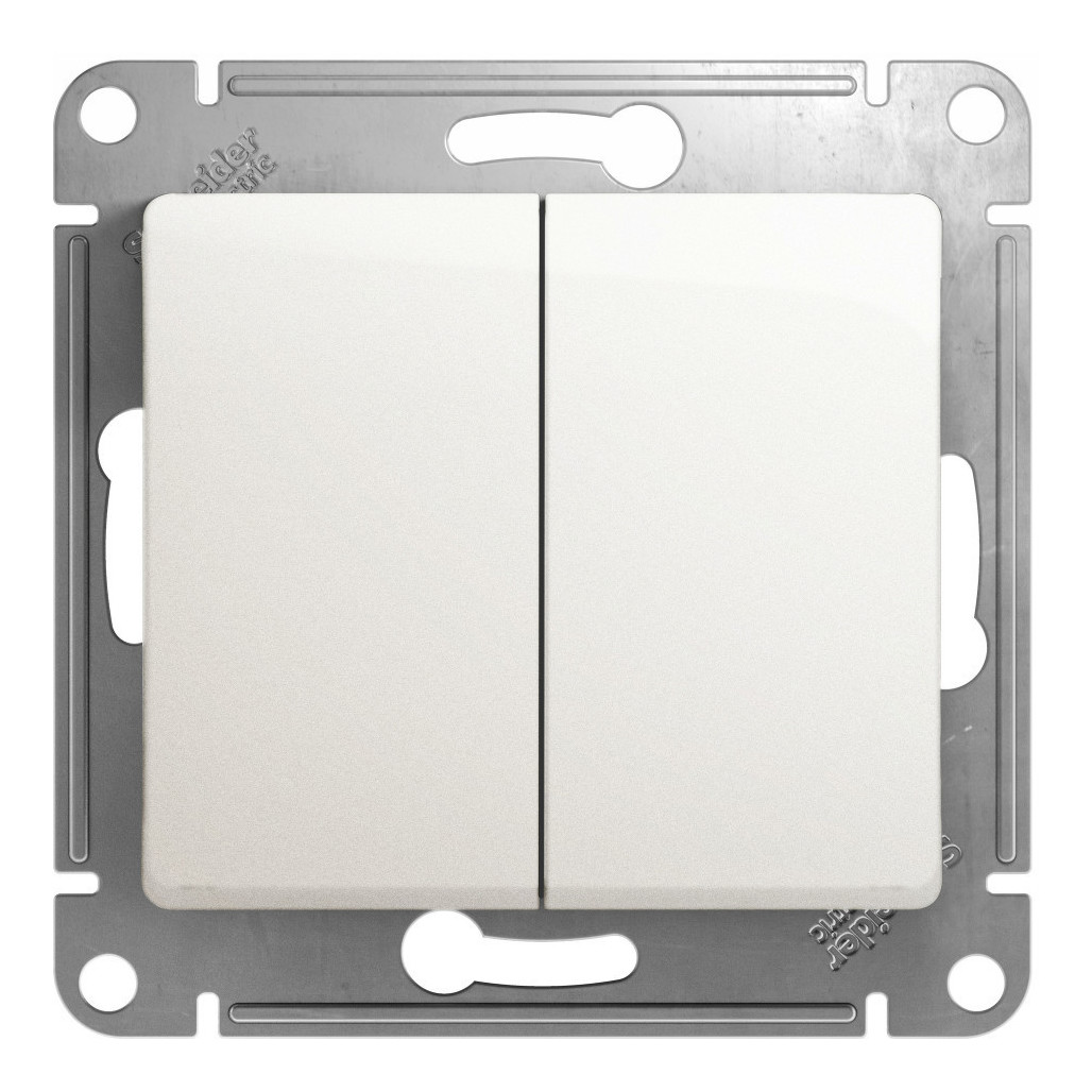 

Выключатель двухклавишный Schneider Electric Glossa 10A 250V перламутр GSL000651, Перламутровый, GSL000651 Glossa
