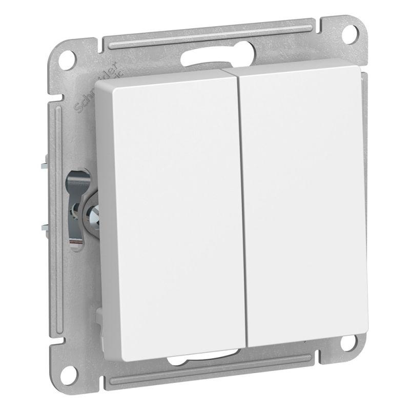 

Выключатель двухклавишный Schneider Electric AtlasDesign 10A 250V белый ATN000151, ATN000151 AtlasDesign