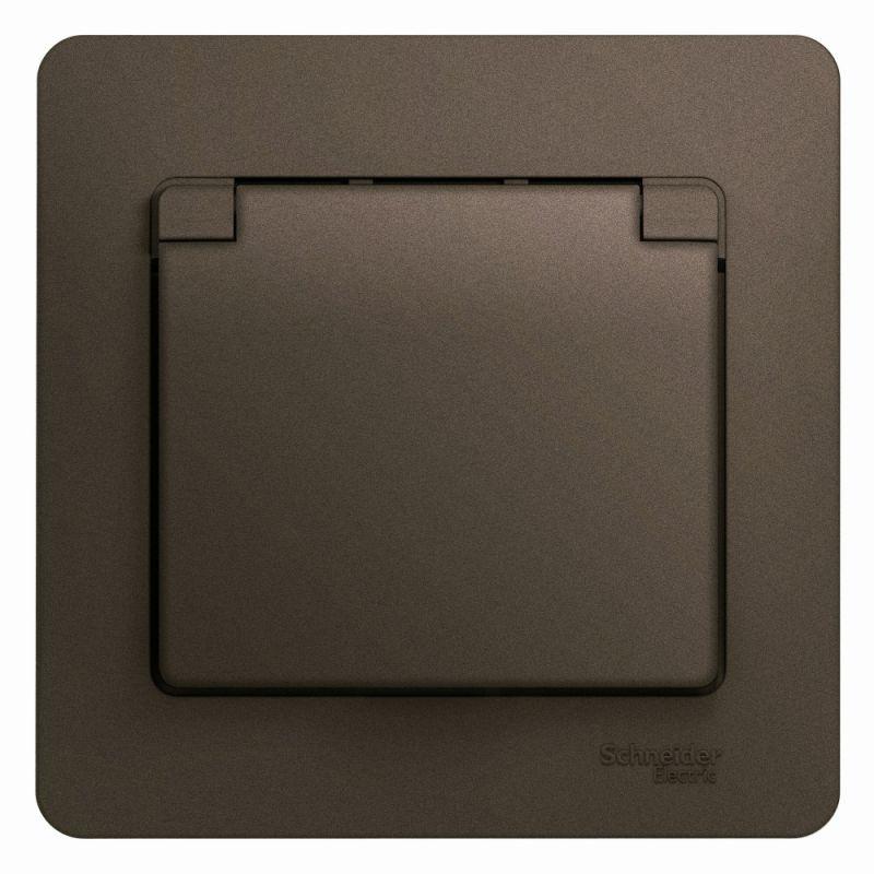 

Розетка 2К+З Schneider Electric Glossa 16A 250V со шторками и крышкой шоколад GSL000846, Коричневый, GSL000846 Glossa