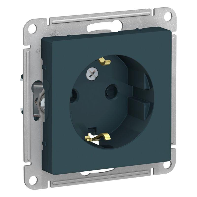 

Розетка 2К+З Schneider Electric AtlasDesign 16A 250V со шторками изумруд ATN000845, Изумрудный, ATN000845 AtlasDesign