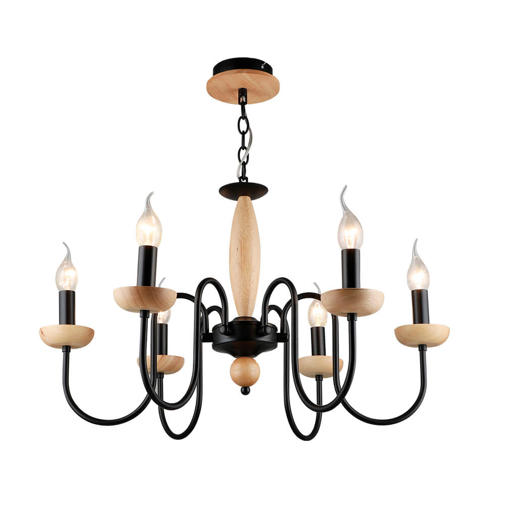 

Подвесная люстра Seven Fires Karmel WD3589/6P-BK, Дерево, WD3589/6P-BK Karmel