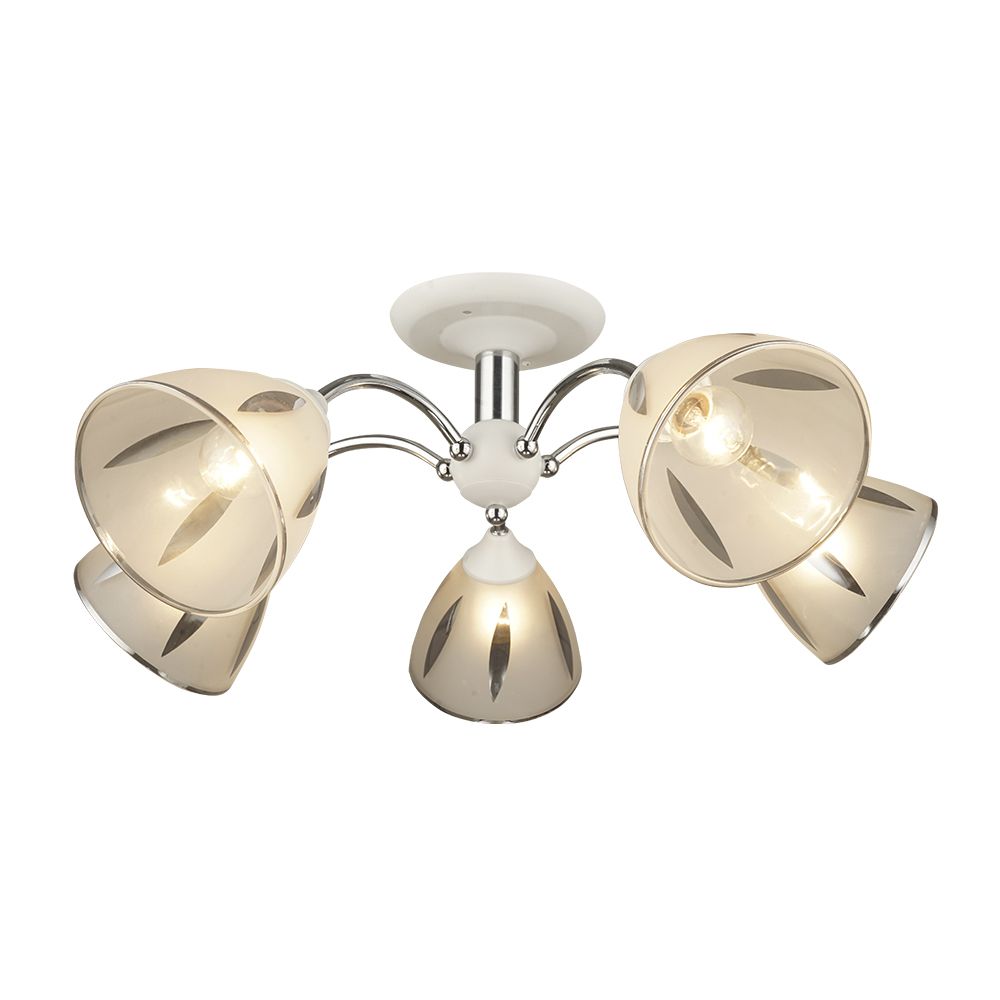 

Потолочная люстра Seven Fires Ayna WD3521/5C-WT-CR-WT, Белый, WD3521/5C-WT-CR-WT Ayna