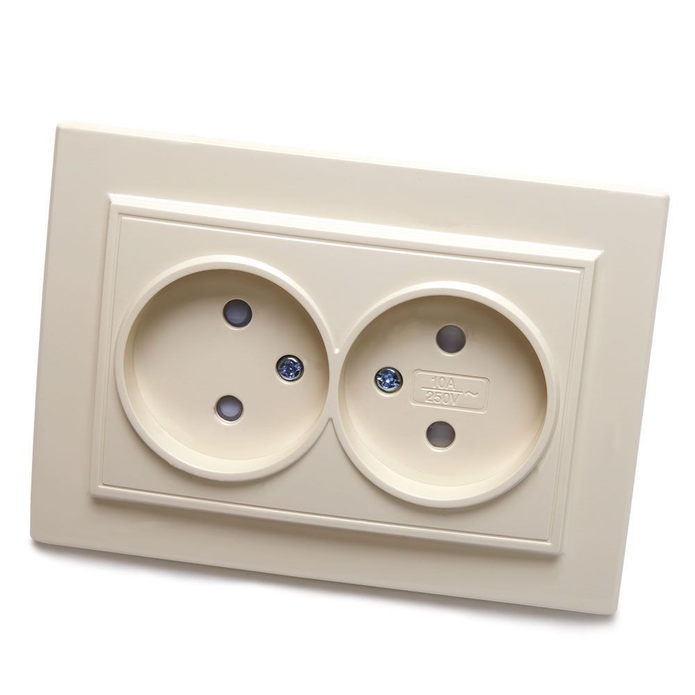 

Розетка двойная 2P Stekker Эрна со шторками слоновая кость PST10-9013-02 39239, 39239 Эрна слоновая кость