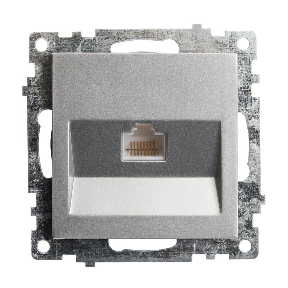 

Розетка компьютерная RJ-45 Stekker Катрин серебро GLS00-7107-03 39585, 39585 Катрин серебро