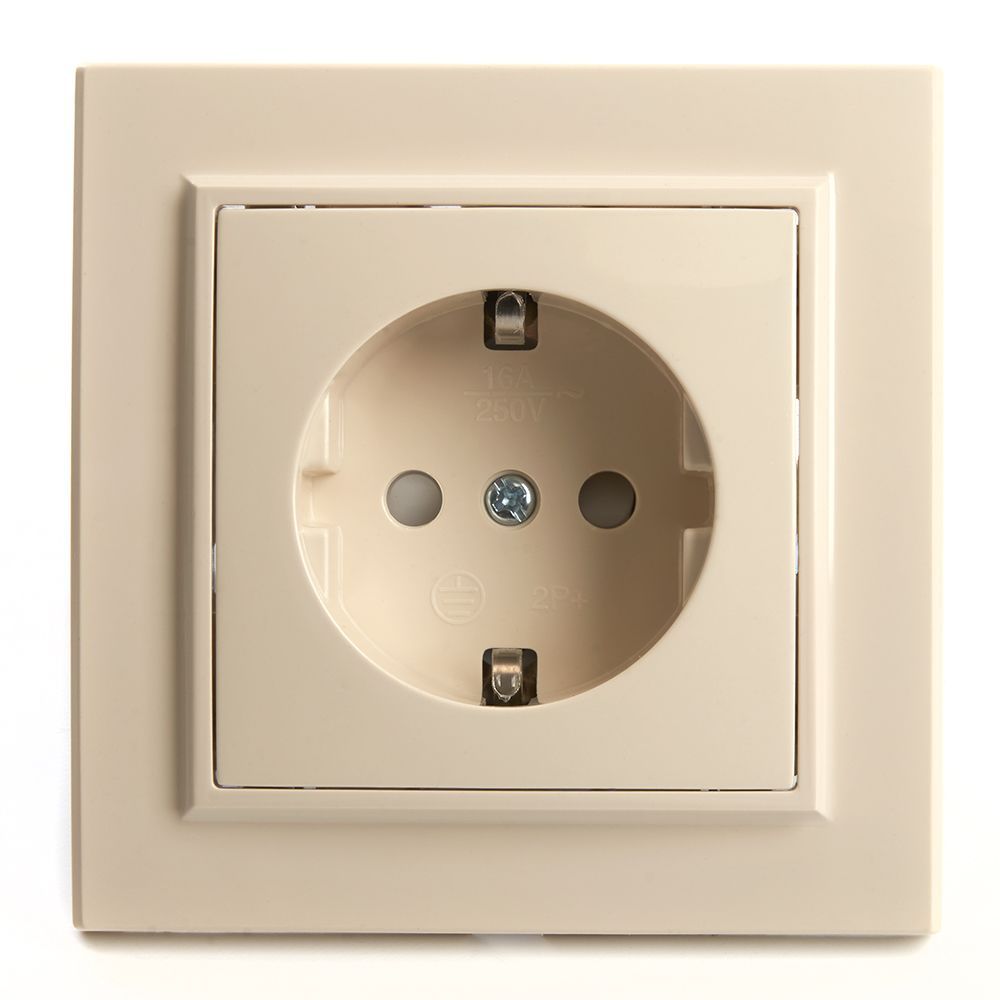 

Розетка 2P+PE Stekker Эрна со шторками слоновая кость PST16-9010-02 39236, 39236 Эрна слоновая кость