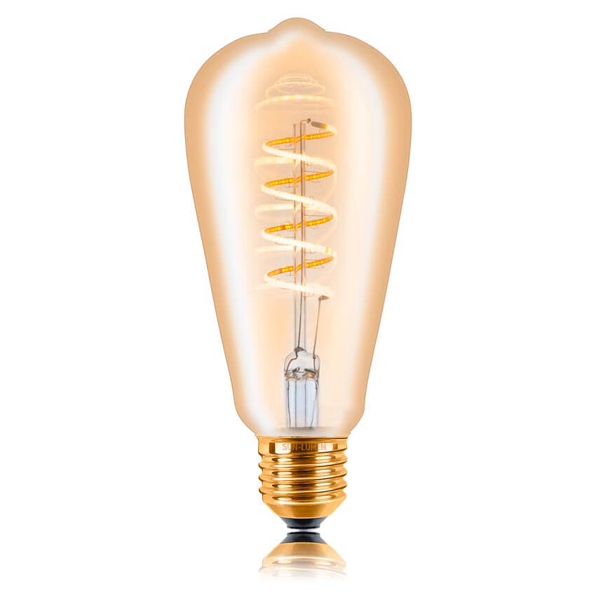 

Лампа светодиодная филаментная диммируемая E27 5W 2200K золотая 056-977