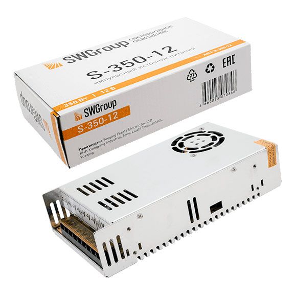 

Блок питания SWG 12V 350W IP20 30A S-350-12 000124, Серый, 000124 S