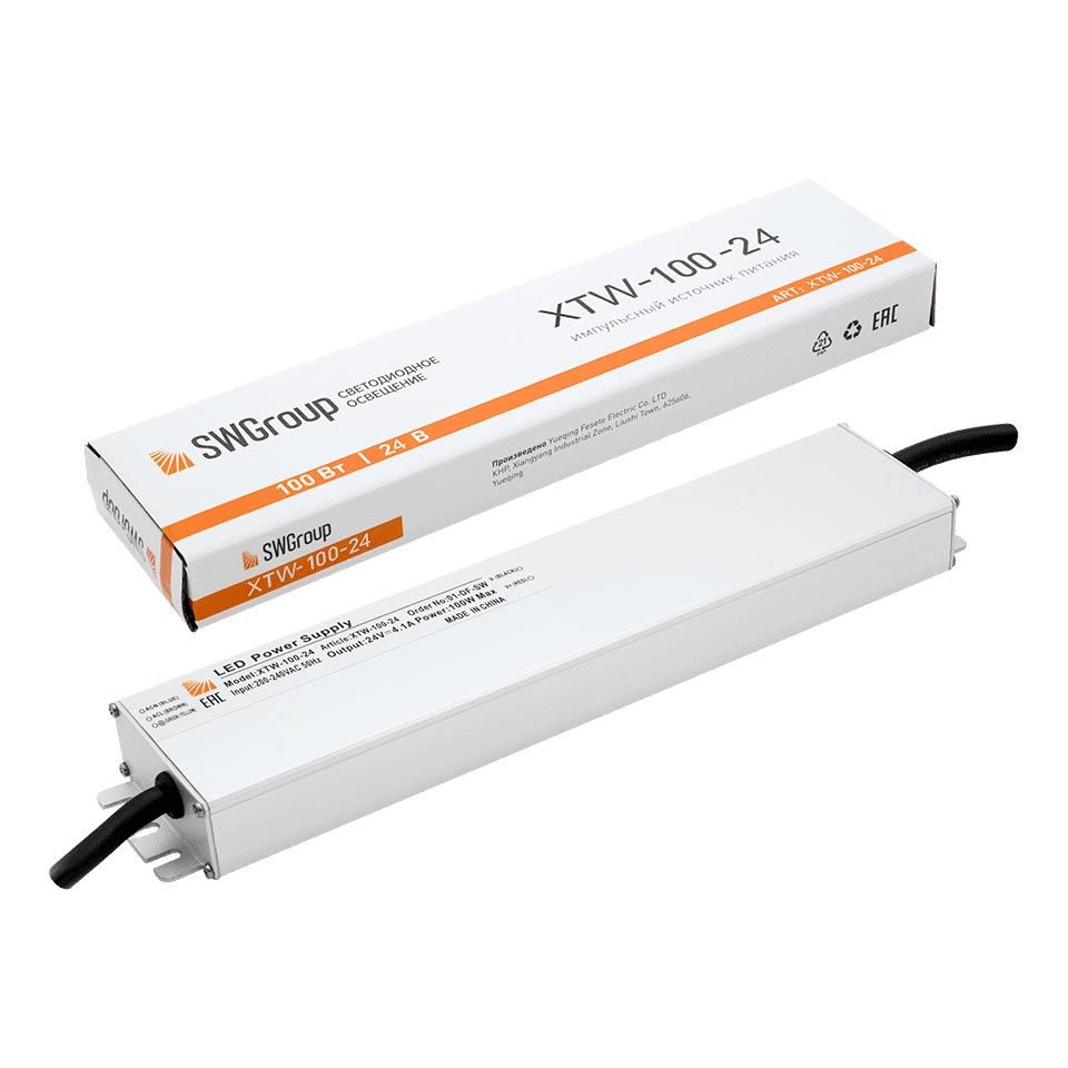 

Блок питания SWG 24V 100W IP67 4,1A XTW-100-24 003072, Серый, 003072 XTW