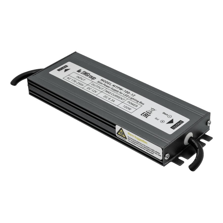 

Блок питания SWG 12V 100W IP67 8,3A MTPW-100-12 001273, Серый, 001273 MTPW