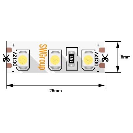 

Светодиодная лента SWG 9,6W/m 120LED/m 3528SMD холодный белый 5M 006317, 006317 SWG3120