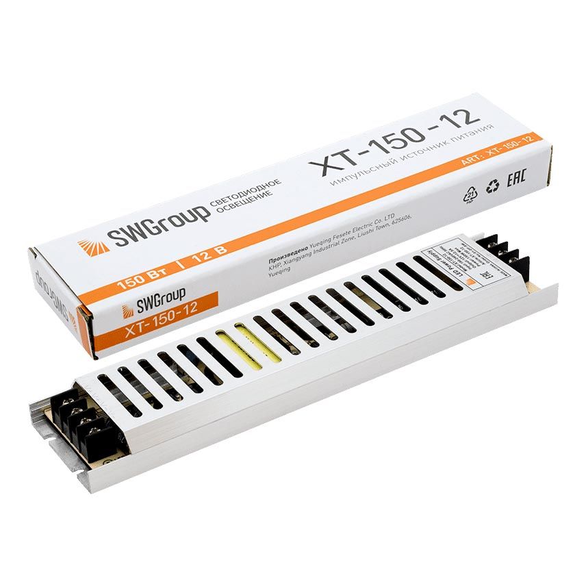 

Блок питания SWG 12V 150W IP20 12,5A XT-150-12 003060, Серый, 003060 XT