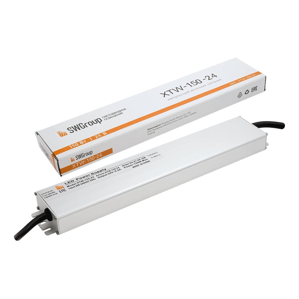 

Блок питания SWG 24V 150W IP67 6,3A XTW-150-24 003073, Серый, 003073 XTW