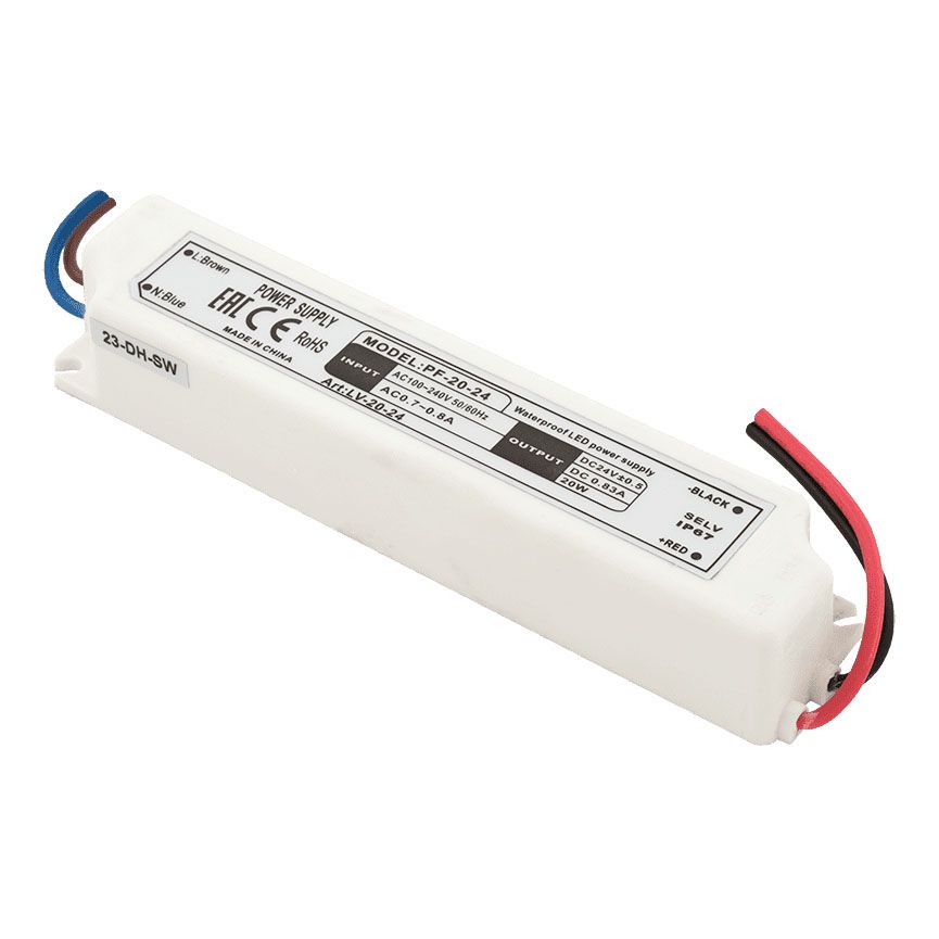 

Блок питания SWG 24V 20W IP67 0,8A LV-20-24 001091, Белый, 001091 LV