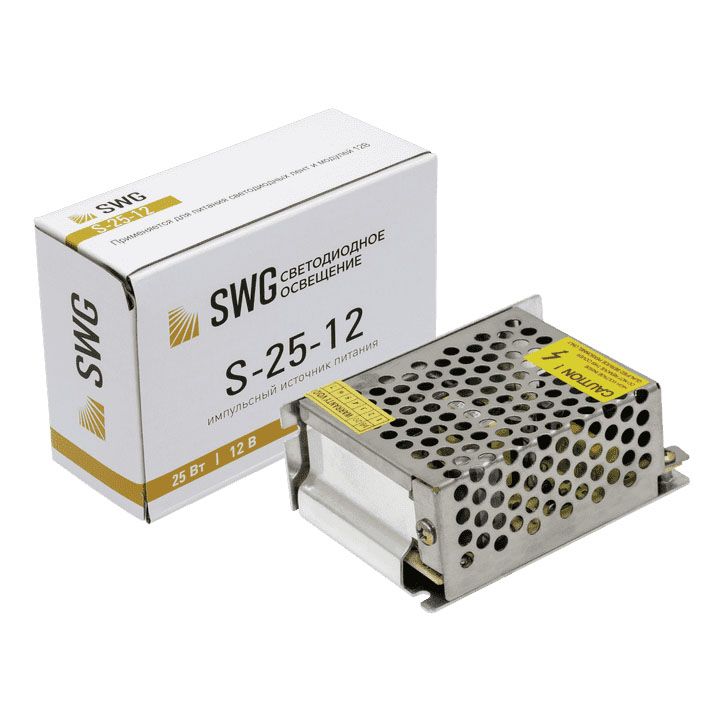 

Блок питания SWG 12V 25W IP20 2A S-25-12 000111, Серый, 000111 S