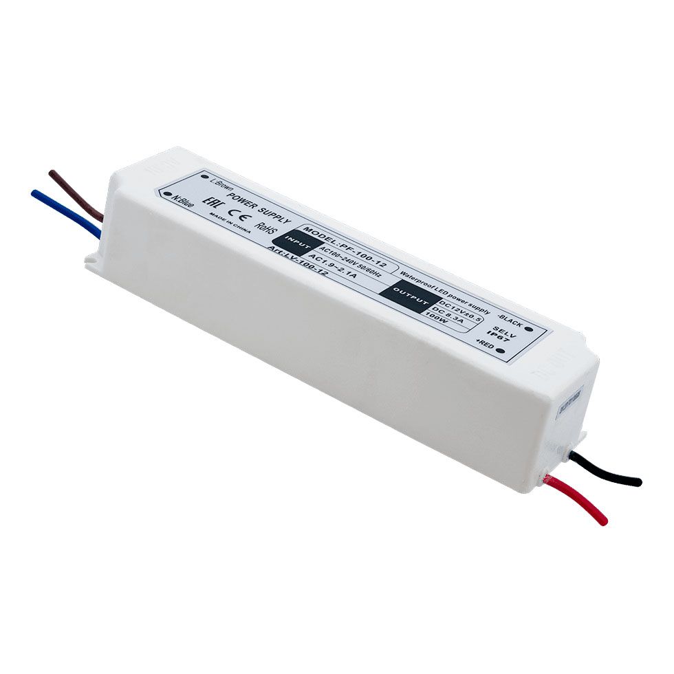 

Блок питания SWG 12V 100W IP67 8,3A LV-100-12 000095, Белый, 000095 LV