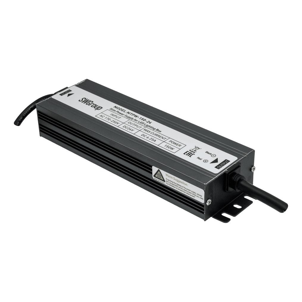 

Блок питания SWG 24V 150W IP67 6,25A MTPW-150-24 001276, Серый, 001276 MTPW