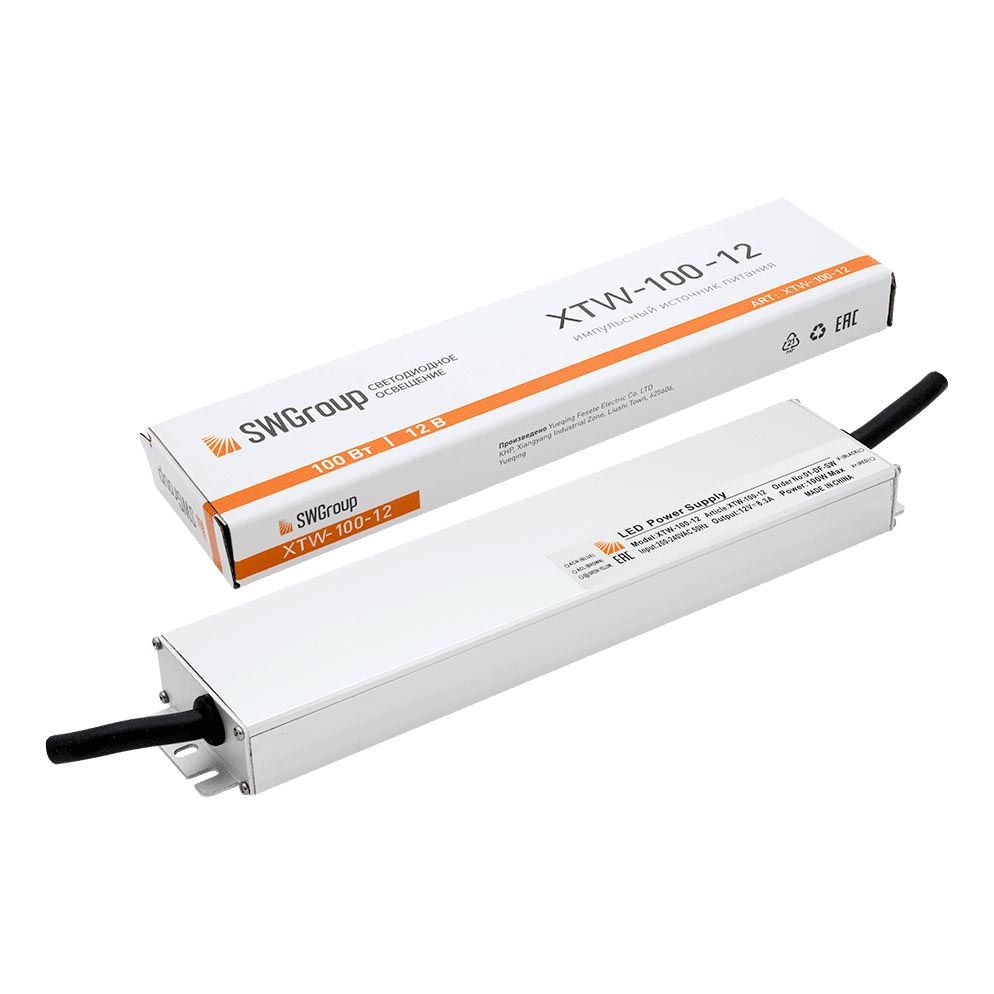 

Блок питания SWG 12V 100W IP67 8,3A XTW-100-12 003069, Серый, 003069 XTW