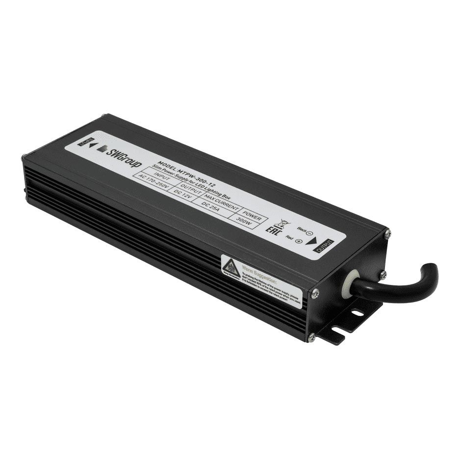 

Блок питания SWG 12V 300W IP67 25A MTPW-300-12 001279, Черный, 001279 MTPW