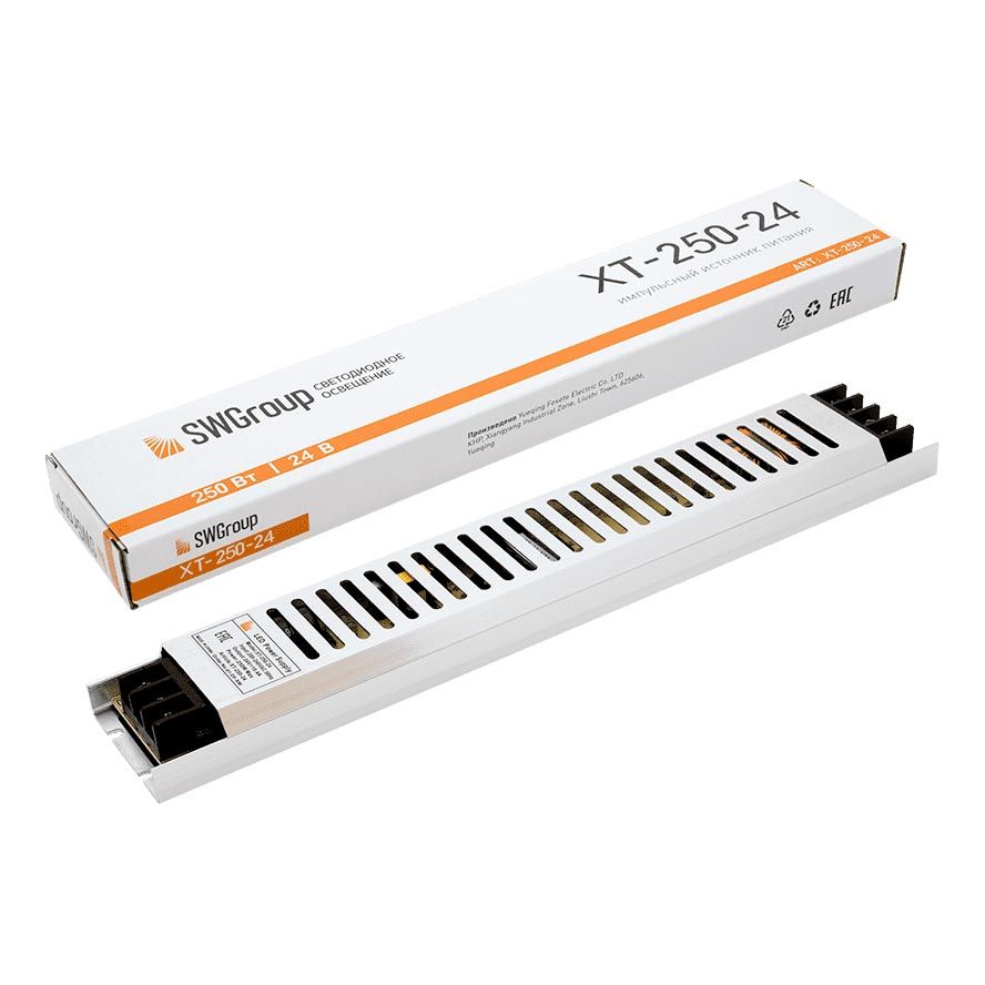 

Блок питания SWG 24V 250W IP20 10,4A XT-250-24 003068, Серый, 003068 XT