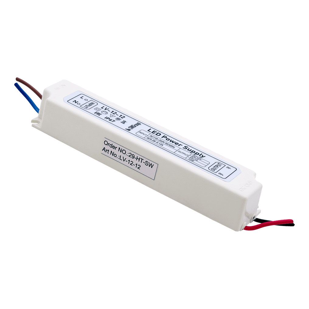 

Блок питания SWG 12V 12W IP67 1A LV-12-12 000096, Белый, 000096 LV