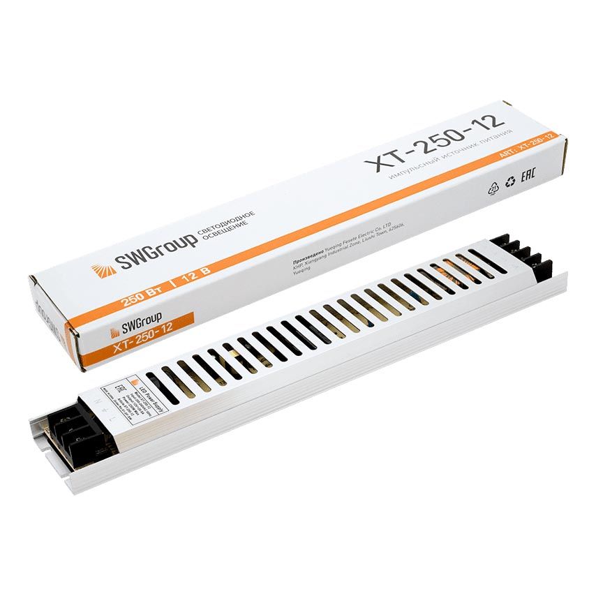 

Блок питания SWG 12V 250W IP20 20,8A XT-250-12 003062, Серый, 003062 XT