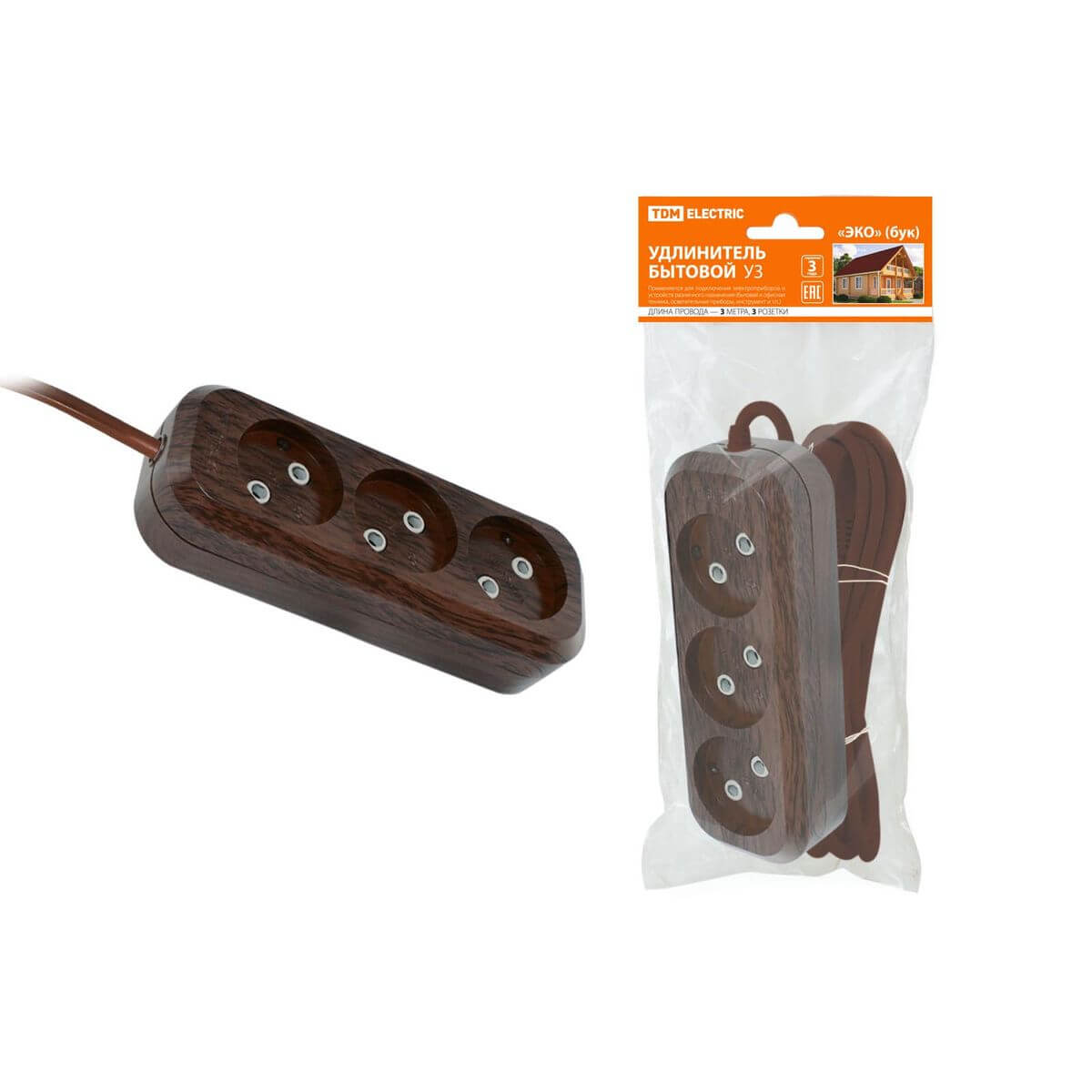

Удлинитель TDM Electric У3 3гн 3м б/з SQ1303-3201, Дерево, SQ1303-3201 У3