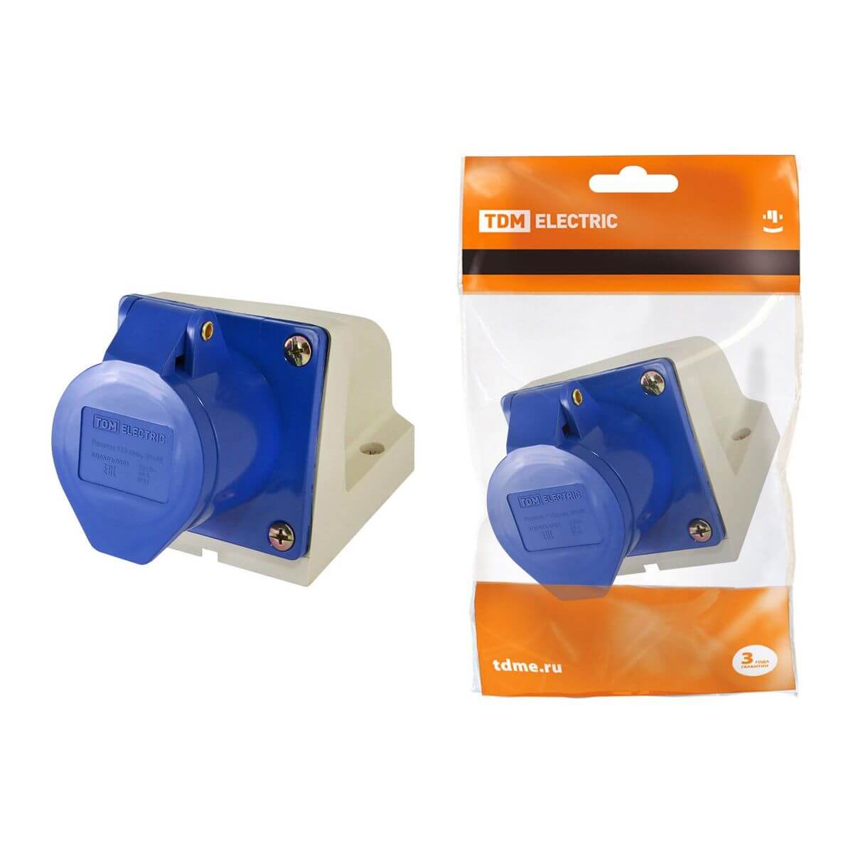 

Розетка 2P+PE TDM Electric SQ0602-0004, Синий, SQ0602-0004