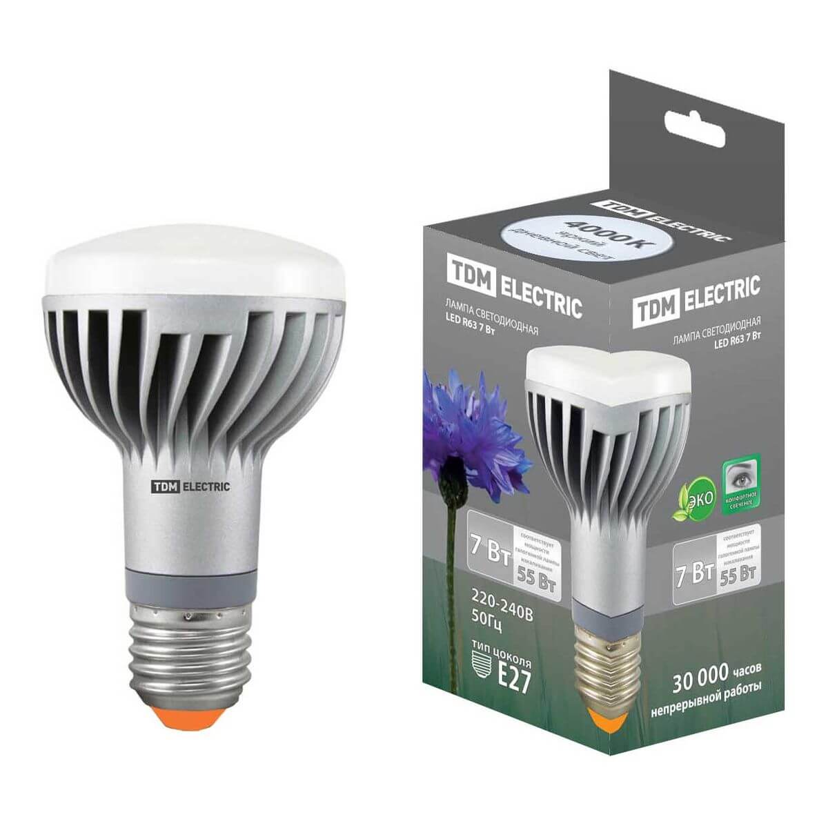 

Лампа светодиодная TDM Electric E27 9W 4000K белая SQ0340-0060, Белый, SQ0340-0060 Светодиодные Рефлектор