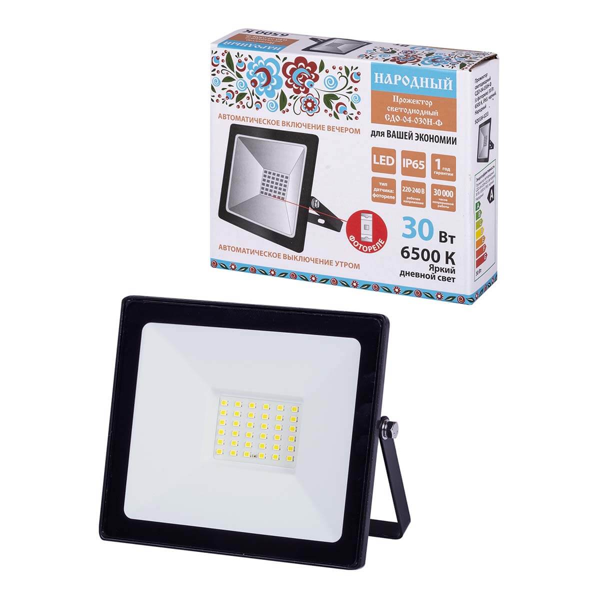  Прожектор светодиодный TDM Electric Народный СДО-04-030Н-Ф 30W 6500К SQ0336-0233