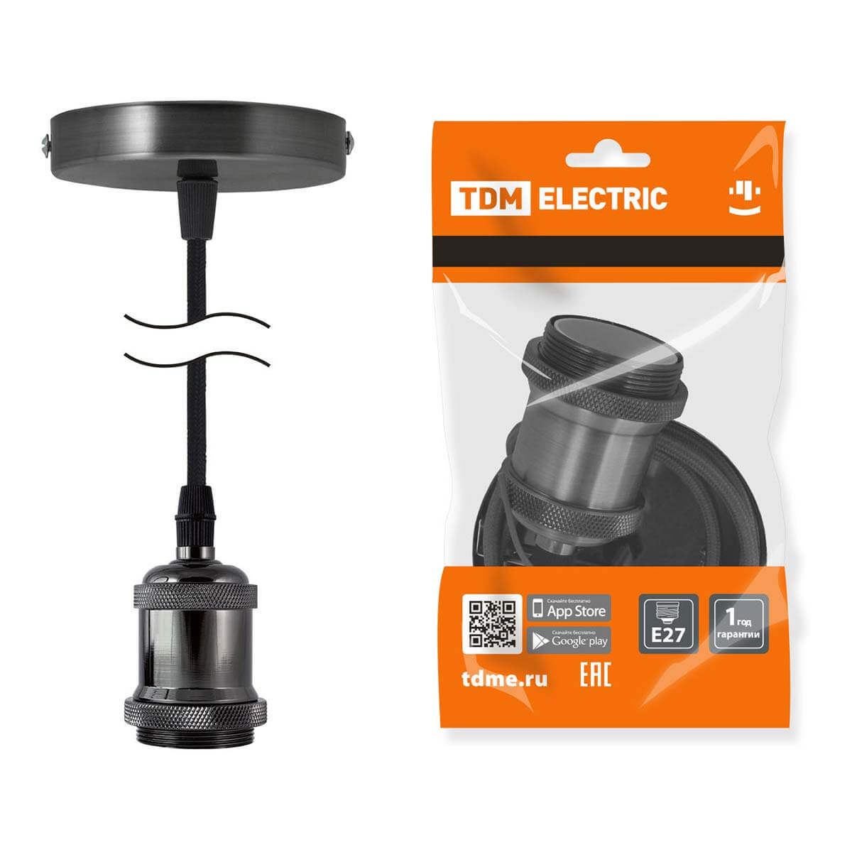 

Патрон с кабелем TDM Electric Лофт SQ0335-0070, Черный, SQ0335-0070 Патрон с кабелем Лофт