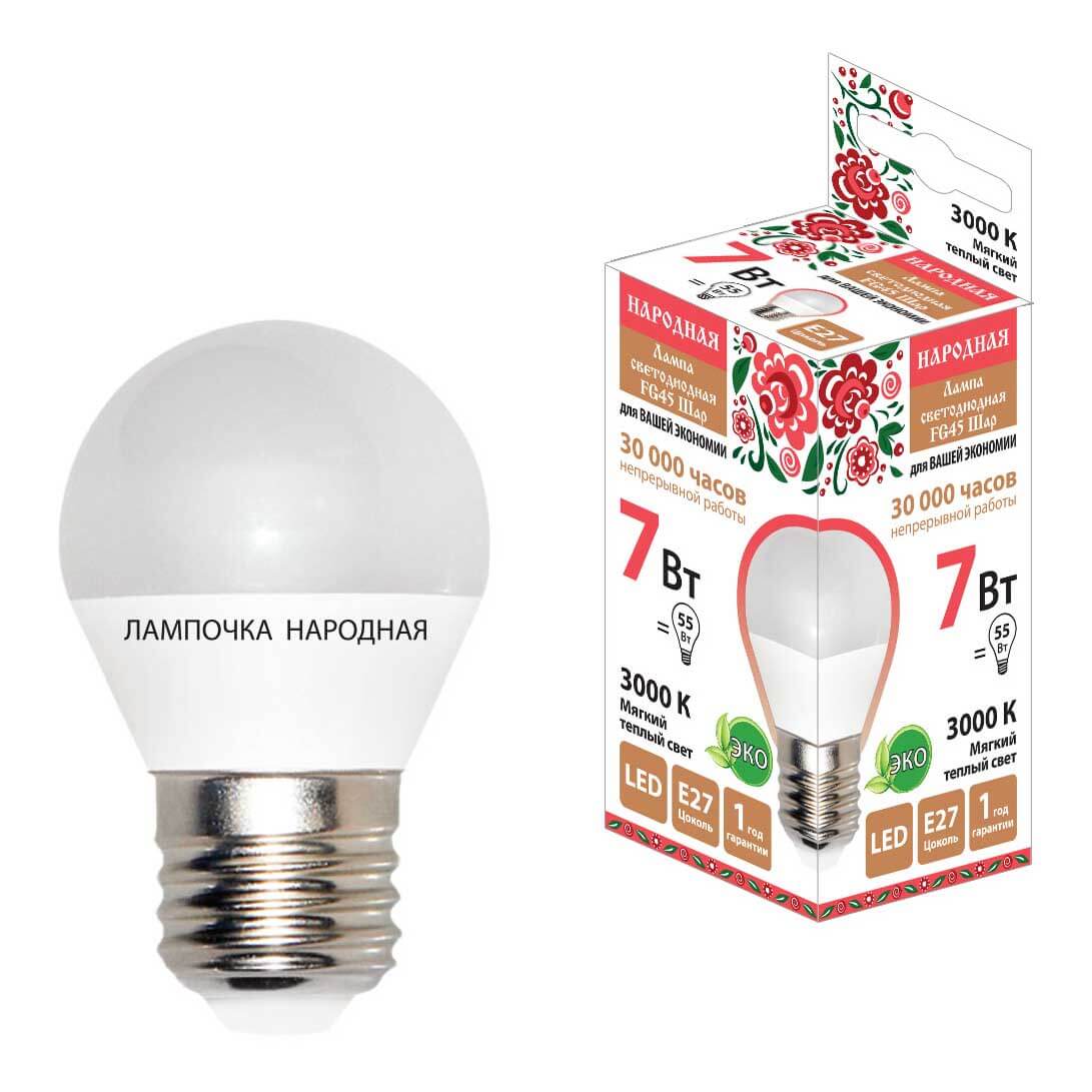 

Лампа светодиодная TDM Electric Народная E27 7W 3000K матовая SQ0340-0188, Матовый, SQ0340-0188 Народная