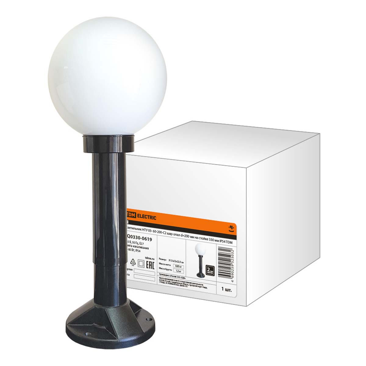 

Уличный светильник TDM Electric Шар НТУ 03-60-200-С2 SQ0330-0619, Белый, SQ0330-0619