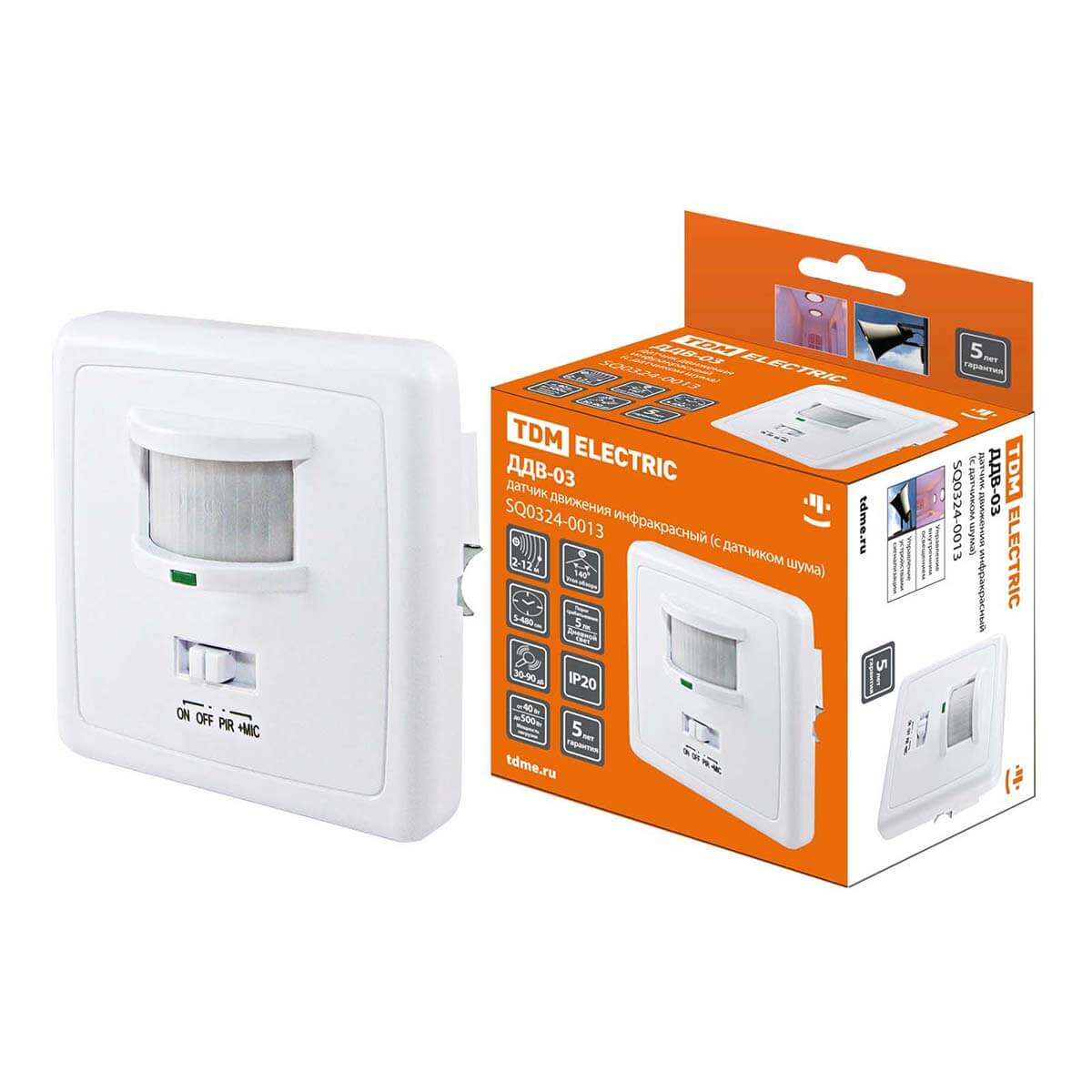 

Датчик движения инфракрасный TDM Electric ДДВ-03 SQ0324-0013, Белый, SQ0324-0013 ДДВ ()