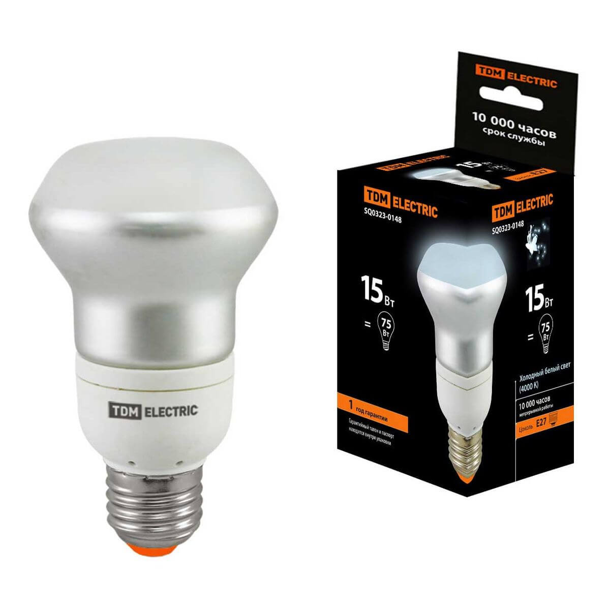 

Лампа энергосберегающая TDM Electric E27 15W 4000K белая SQ0323-0148, Белый, SQ0323-0148 Энергосберегающая Рефлектор