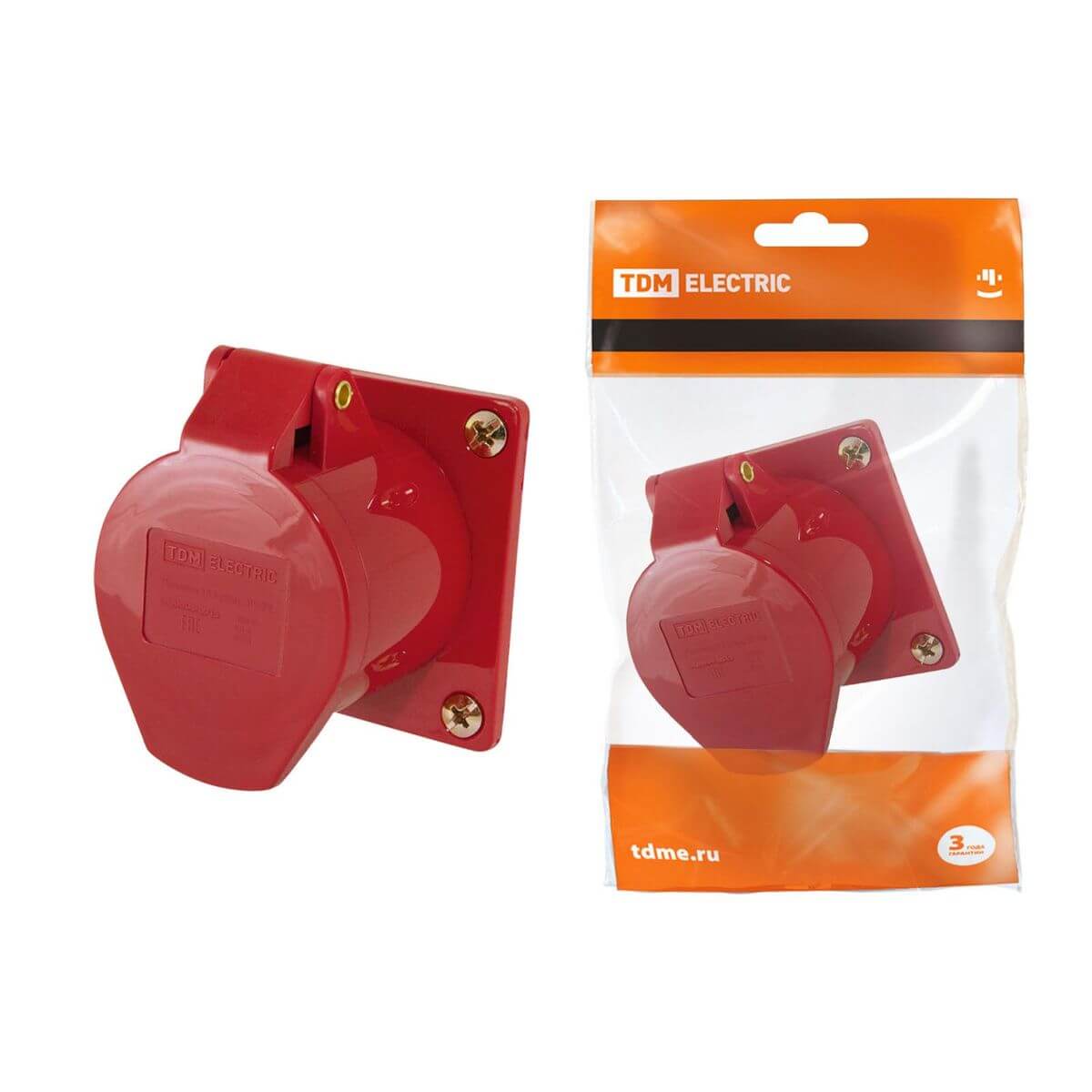

Розетка 3Р+РЕ TDM Electric SQ0604-0015, Красный, SQ0604-0015