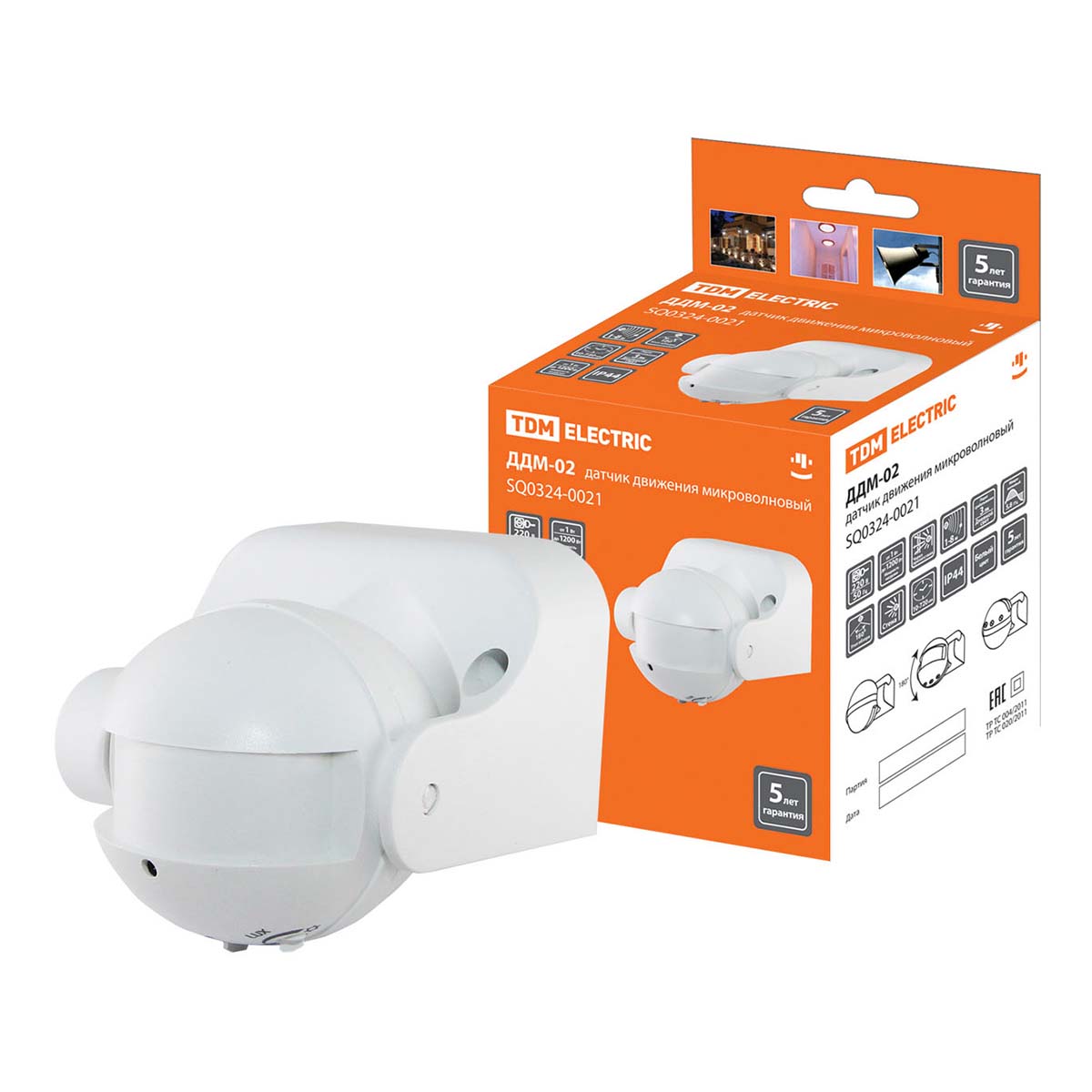 Датчики движения Датчик движения микроволновый TDM Electric ДДМ-02 SQ0324-0021