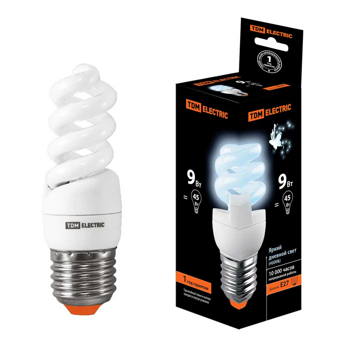 

Лампа энергосберегающая TDM Electric E27 9W 4000K матовая SQ0323-0065, Матовый, SQ0323-0065 Энергосберегающая FSТ2