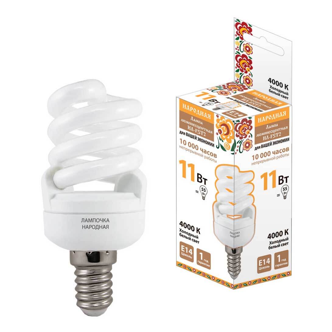 

Лампа люминесцентная TDM Electric Народная Е14 11W 4000K матовая SQ0347-0018, Матовый, SQ0347-0018 Народная