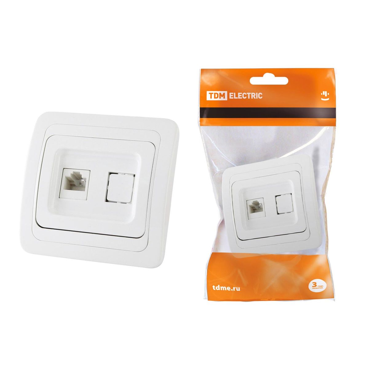 

Розетка компьютерная RJ45 TDM Electric Валдай белая SQ1804-0013, Белый, SQ1804-0013 Валдай