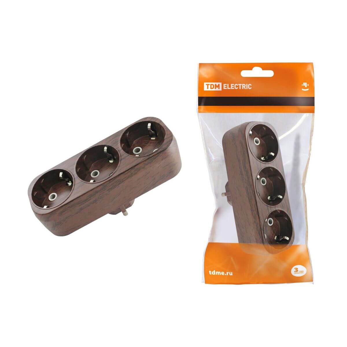 

Сетевой разветвитель TDM Electric 3гн с/з бук SQ1806-0081, Дерево, SQ1806-0081