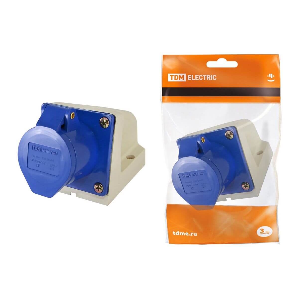 

Розетка 2P+PE TDM Electric SQ0602-0010, Синий, SQ0602-0010