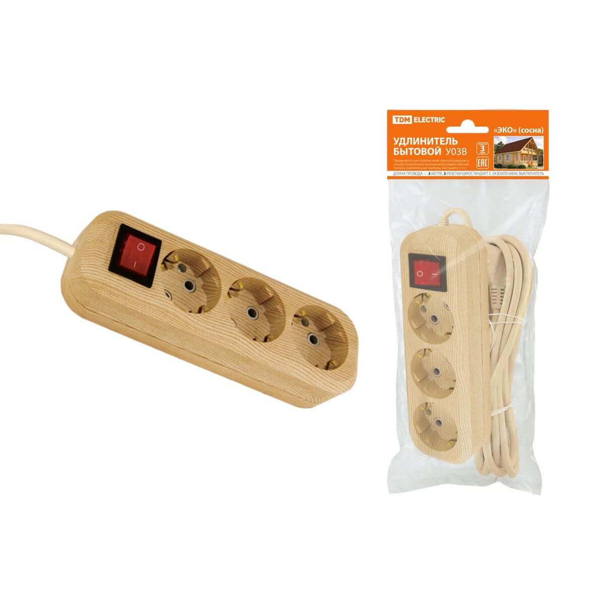 

Удлинитель TDM Electric У03В 3гн 3м с/з SQ1303-2101, Дерево, SQ1303-2101 У03В