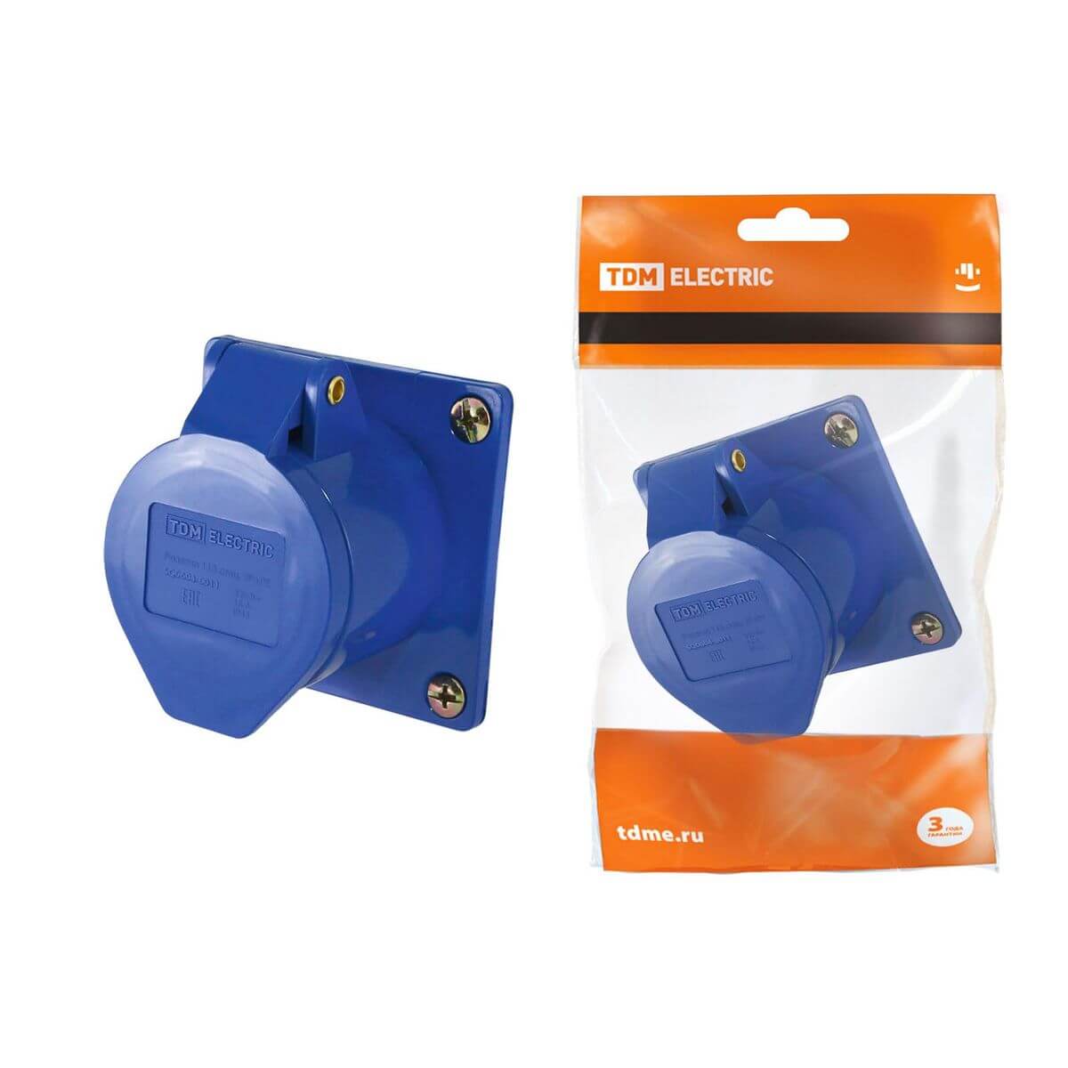 

Розетка 2P+PE TDM Electric SQ0604-0011, Синий, SQ0604-0011