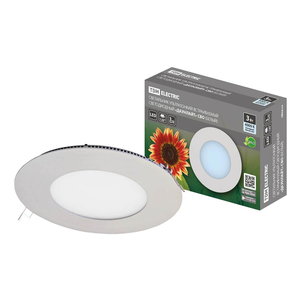Светильники downlight Встраиваемый светодиодный светильник TDM Electric Даунлайт СВО SQ0329-0107